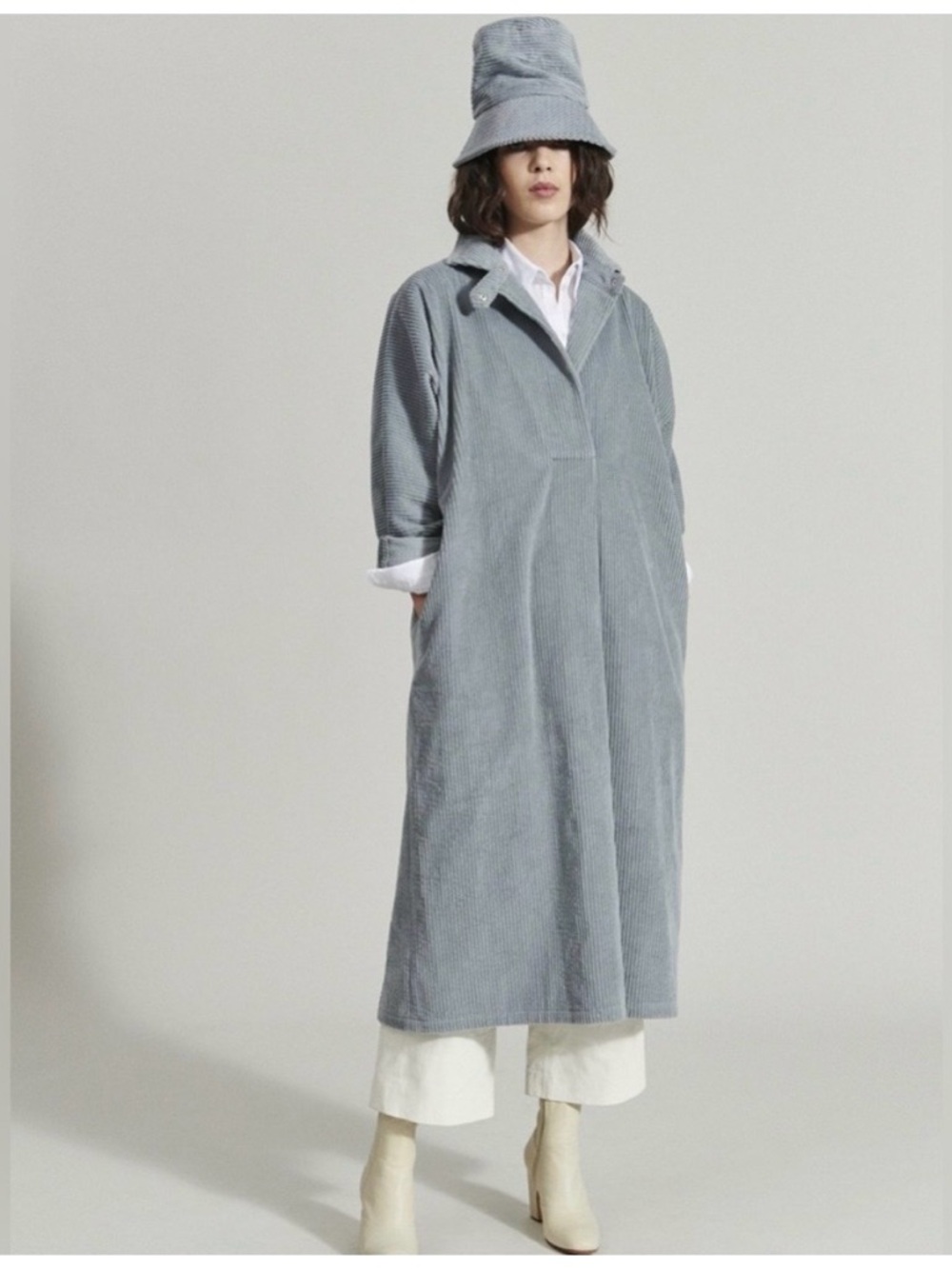 Rachel Comey Gray Marcelino Maxi Shirt Dress - Picture 3 of 8